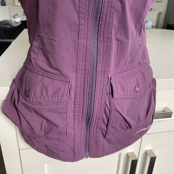 Eddie Bauer Travex High Neck Full Zip Multi Pockets Nylon Vest Purple Sz XS - Picture 3 of 14